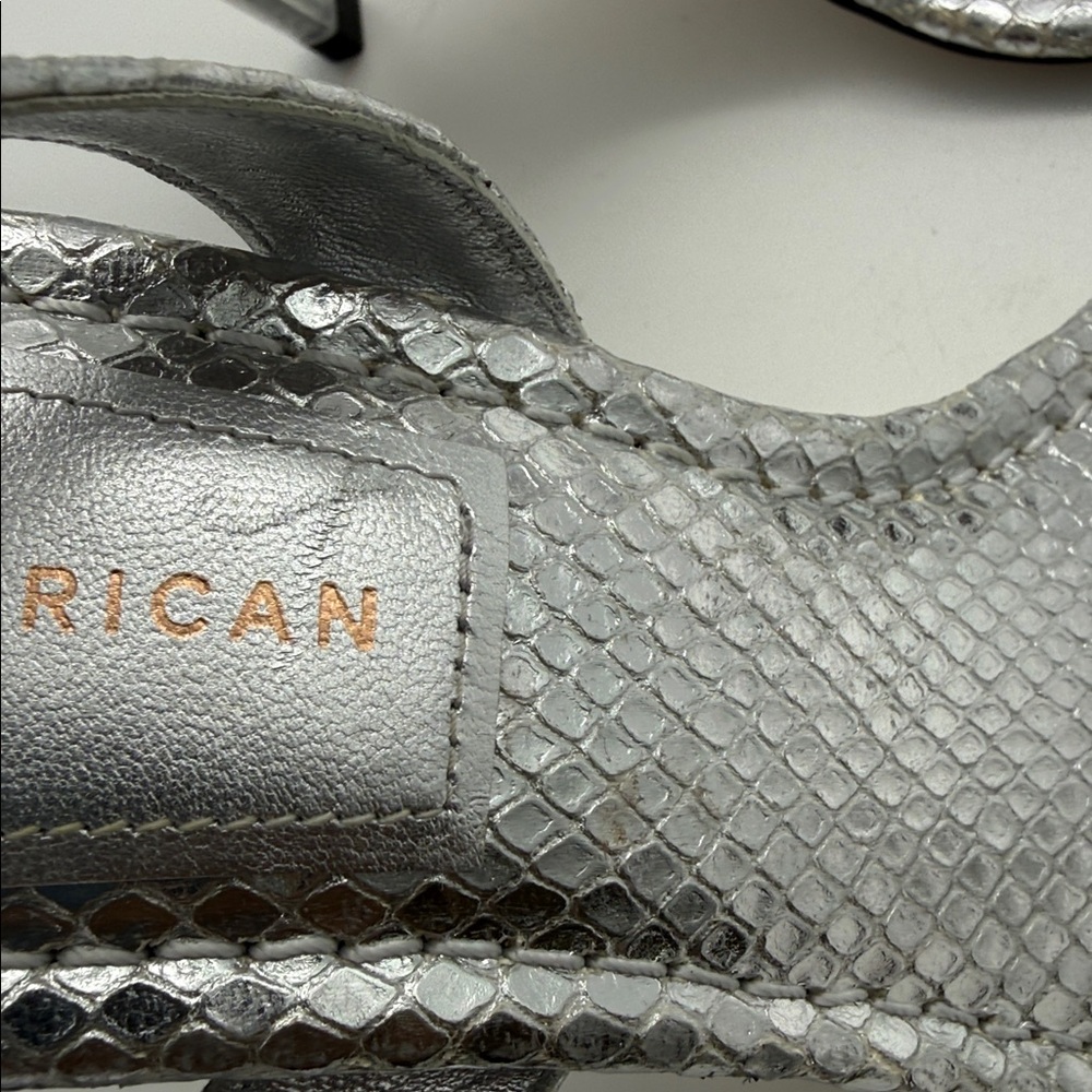 Good American Metallic Silver Slingback Heels - Picture 4 of 7